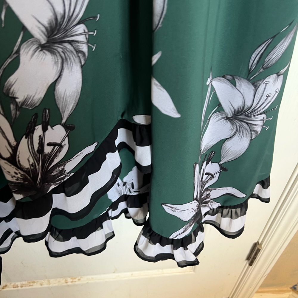 eShakti Green Floral Maxi Dress - Picture 2 of 5